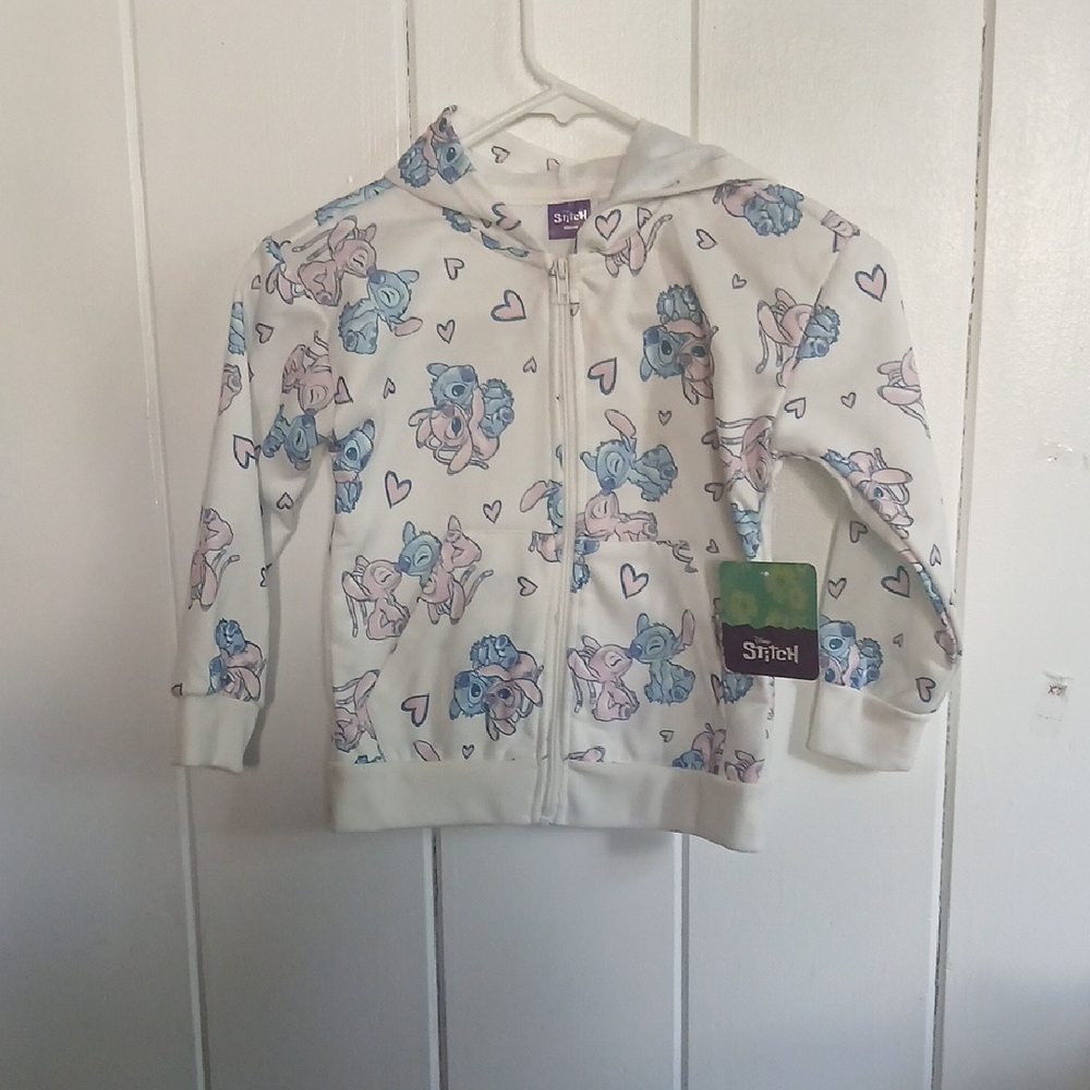 Disney White and Blue Floral Sweatshirt